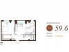Схема квартиры в проекте "Apartville (Апартвилль)"- #1024050252