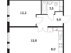 Схема квартиры в проекте "Бунинские луга"- #964126677