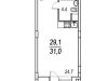 Схема квартиры в проекте "Дом на Расковой"- #1149738413