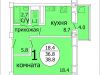Схема квартиры в проекте "Киово (мкр. Восточный)"- #1805982423