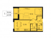 Схема квартиры в проекте "Лесопарковый"- #614751395