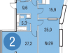 Схема квартиры в проекте "Олимпийская деревня Новогорск. Квартиры"- #178313819