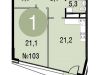 Схема квартиры в проекте "Олимпийская Ривьера Новогорск"- #1082410484