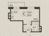 Схема квартиры в проекте "Up-квартал Римский"- #1834542741