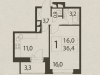 Схема квартиры в проекте "Up-квартал Римский"- #1623862286